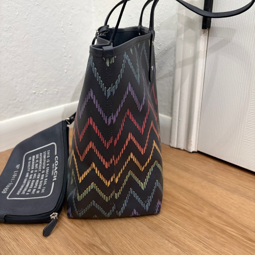 Coach Rainbow Chevron Tote Bag - Picture 8 of 16